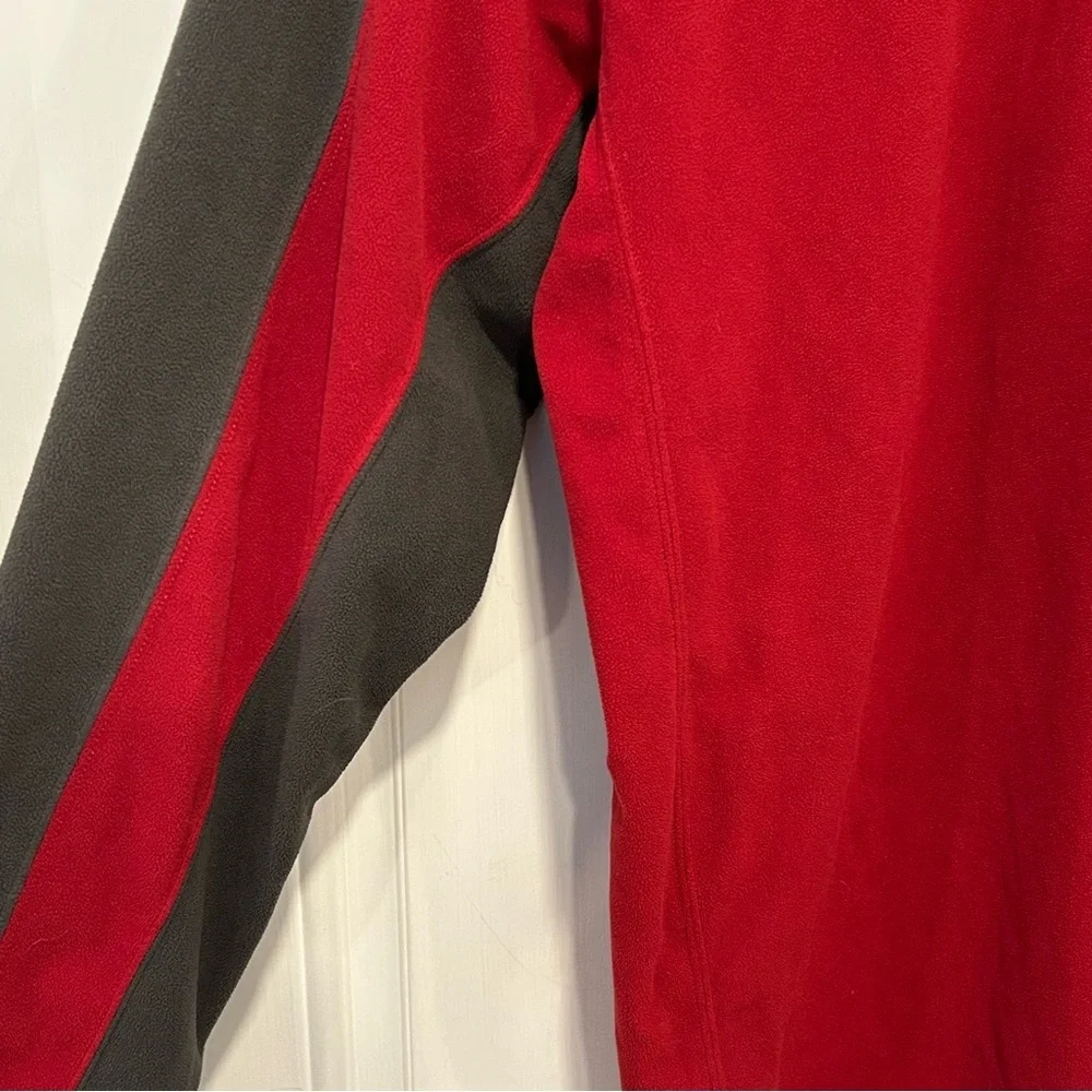 The North Face Long Sleeve 1/4 Zip Fleece Pullover Red/Gray TKA 100 Men Size M